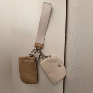 lululemon White & Tan Wristlet